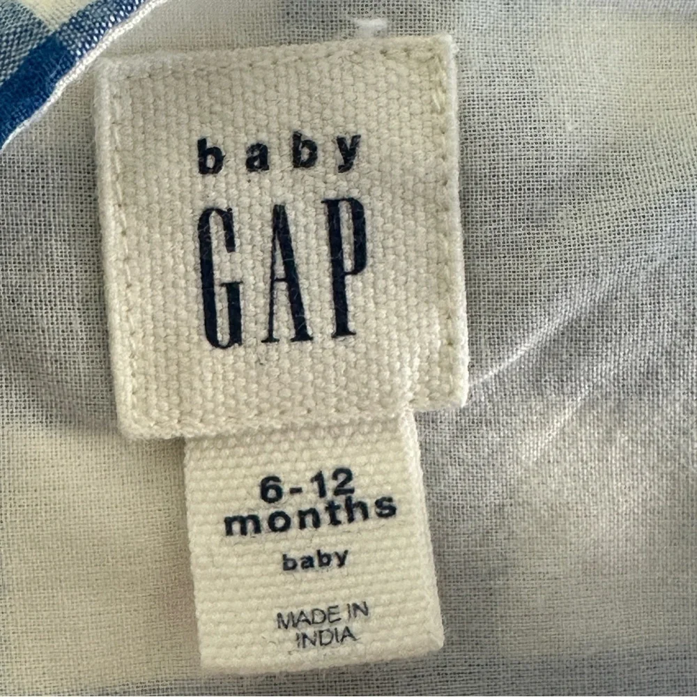 Baby Gap Eyelet Flutter Dress Blue and Pink Sz 6-12M